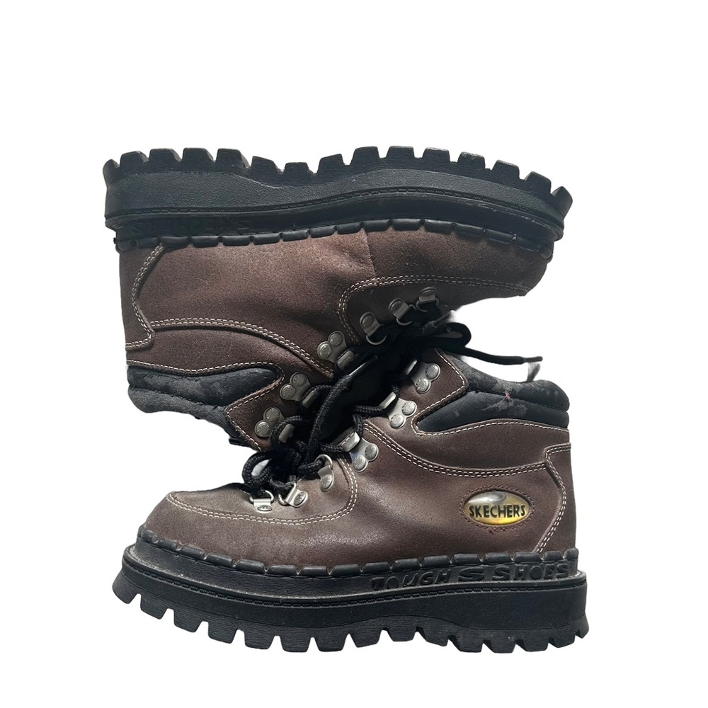 Vintage 90s Y2K Sketchers Jammers Boots Shoes Womens 6.5 Leather Chunky Platform